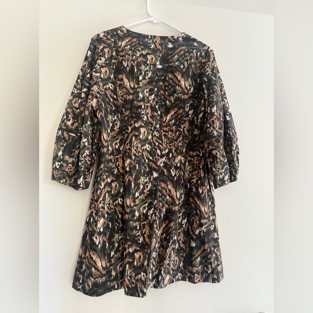Ted Baker London Holiiy Dress Size 3 Urban Print Balloon Sleeve Stretch Cotton - Picture 5 of 6